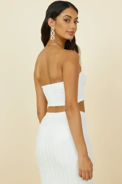 Cropped>Hello Molly Poolside Adventure Crop Top White