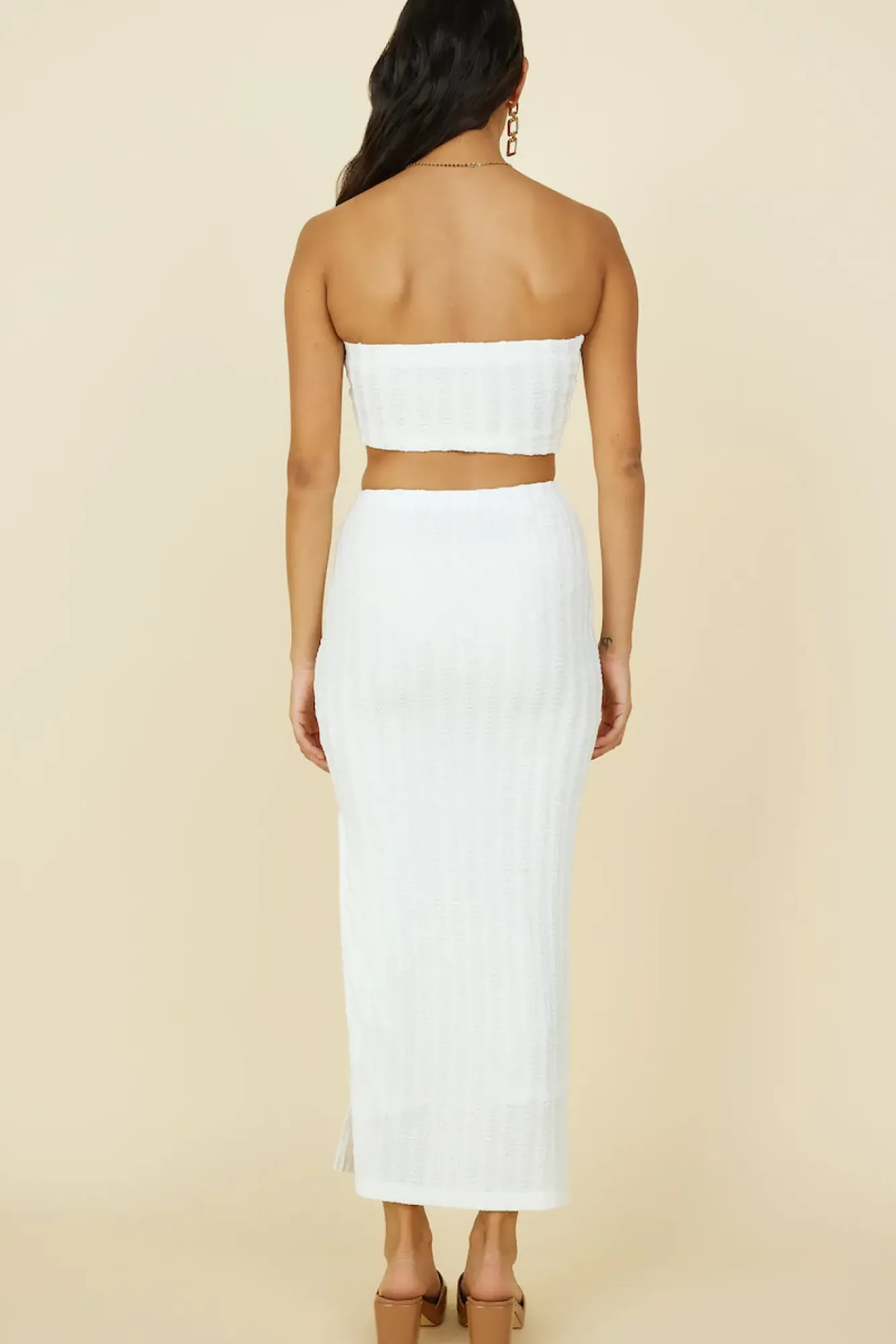 Cropped>Hello Molly Poolside Adventure Crop Top White