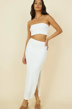 Skirts|Skirt And Top Sets>Hello Molly Poolside Adventure Maxi Skirt White