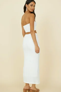 Skirts|Skirt And Top Sets>Hello Molly Poolside Adventure Maxi Skirt White