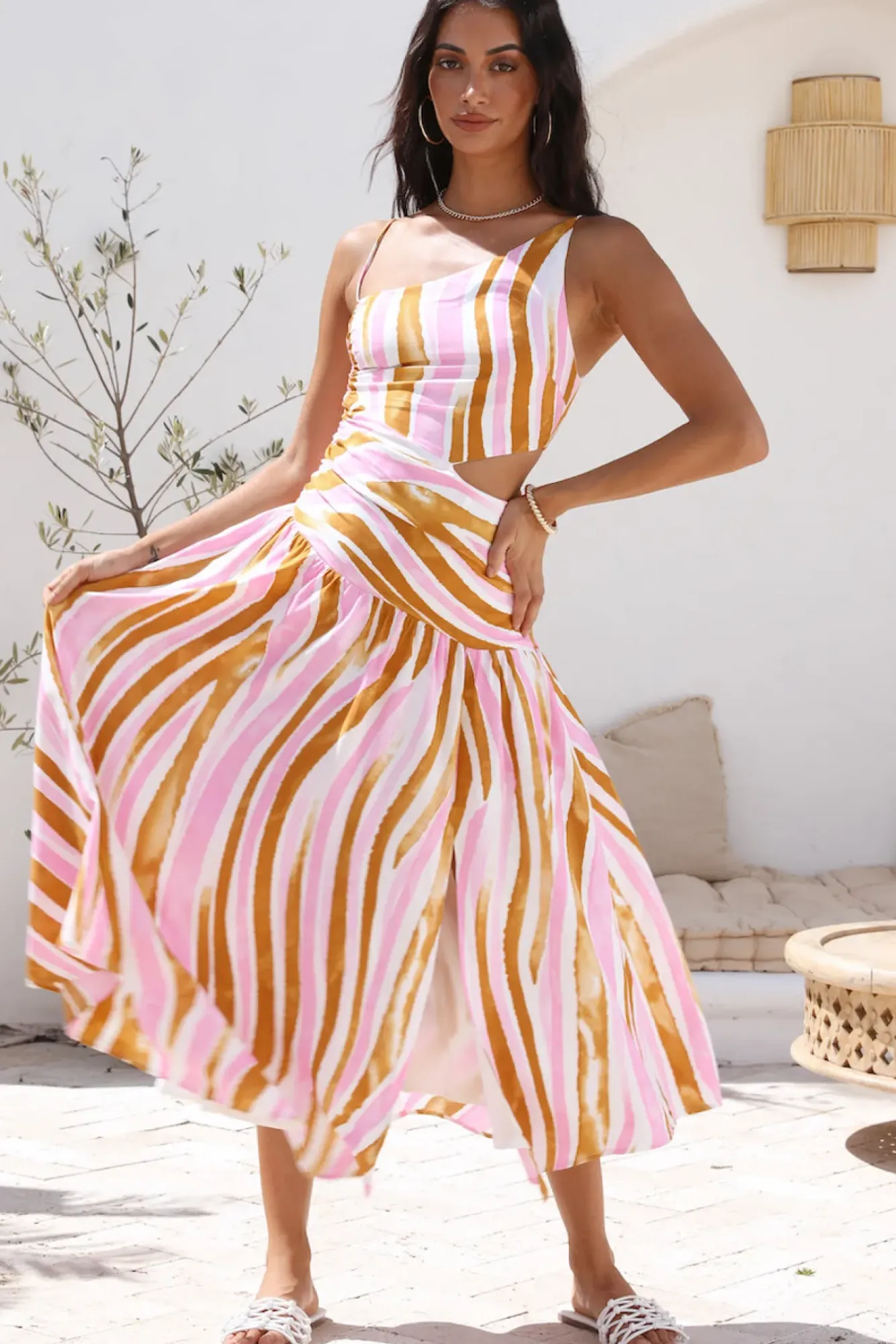 Cocktail Dresses|Casual Dresses>Hello Molly Poppy Seeds Maxi Dress Pink
