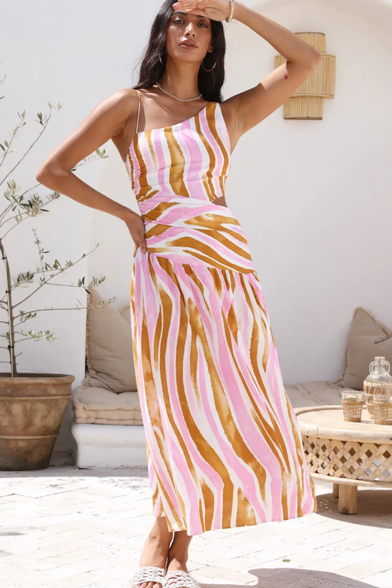 Cocktail Dresses|Casual Dresses>Hello Molly Poppy Seeds Maxi Dress Pink