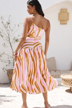 Cocktail Dresses|Casual Dresses>Hello Molly Poppy Seeds Maxi Dress Pink