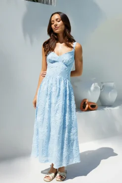 Wedding Guest Dresses|Vacation Dresses>Hello Molly Porcelain Princess Maxi Dress in Blue