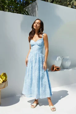Wedding Guest Dresses|Vacation Dresses>Hello Molly Porcelain Princess Maxi Dress in Blue