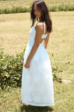 Brunch Dresses|Floral Dresses>Hello Molly Porcelain Princess Maxi Dress White