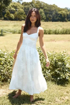 Brunch Dresses|Floral Dresses>Hello Molly Porcelain Princess Maxi Dress White