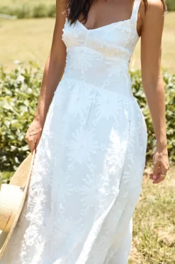 Brunch Dresses|Floral Dresses>Hello Molly Porcelain Princess Maxi Dress White