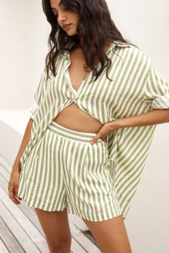 Shorts|Two-Piece Shorts Set>Hello Molly Portugal Paradise Short Sage