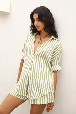 Shorts|Two-Piece Shorts Set>Hello Molly Portugal Paradise Short Sage