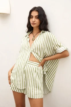 Shorts|Two-Piece Shorts Set>Hello Molly Portugal Paradise Short Sage