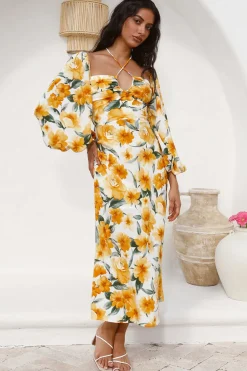 Vacation Dresses|Floral Dresses>Hello Molly Pottery Class Maxi Dress Yellow