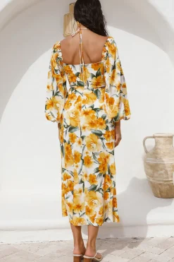 Vacation Dresses|Floral Dresses>Hello Molly Pottery Class Maxi Dress Yellow