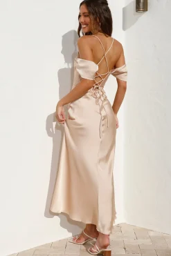 Cocktail Dresses|Bridesmaid Dresses>Hello Molly Pour Moi Maxi Dress Champagne