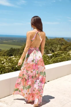Vacation Dresses|Floral Dresses>Hello Molly Power Of Flowers Maxi Dress Pink