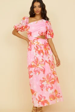 Cocktail Dresses|Vacation Dresses>Hello Molly Pretty Lies Maxi Dress Pink