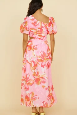 Cocktail Dresses|Vacation Dresses>Hello Molly Pretty Lies Maxi Dress Pink