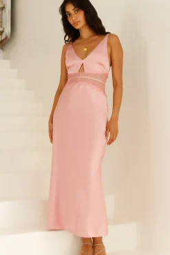 Formal Dresses|Cocktail Dresses>Hello Molly Priscilla Maxi Dress Pink
