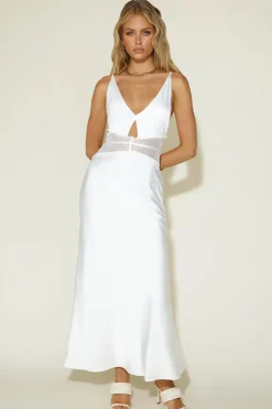 Formal Dresses|Cocktail Dresses>Hello Molly Priscilla Maxi Dress White