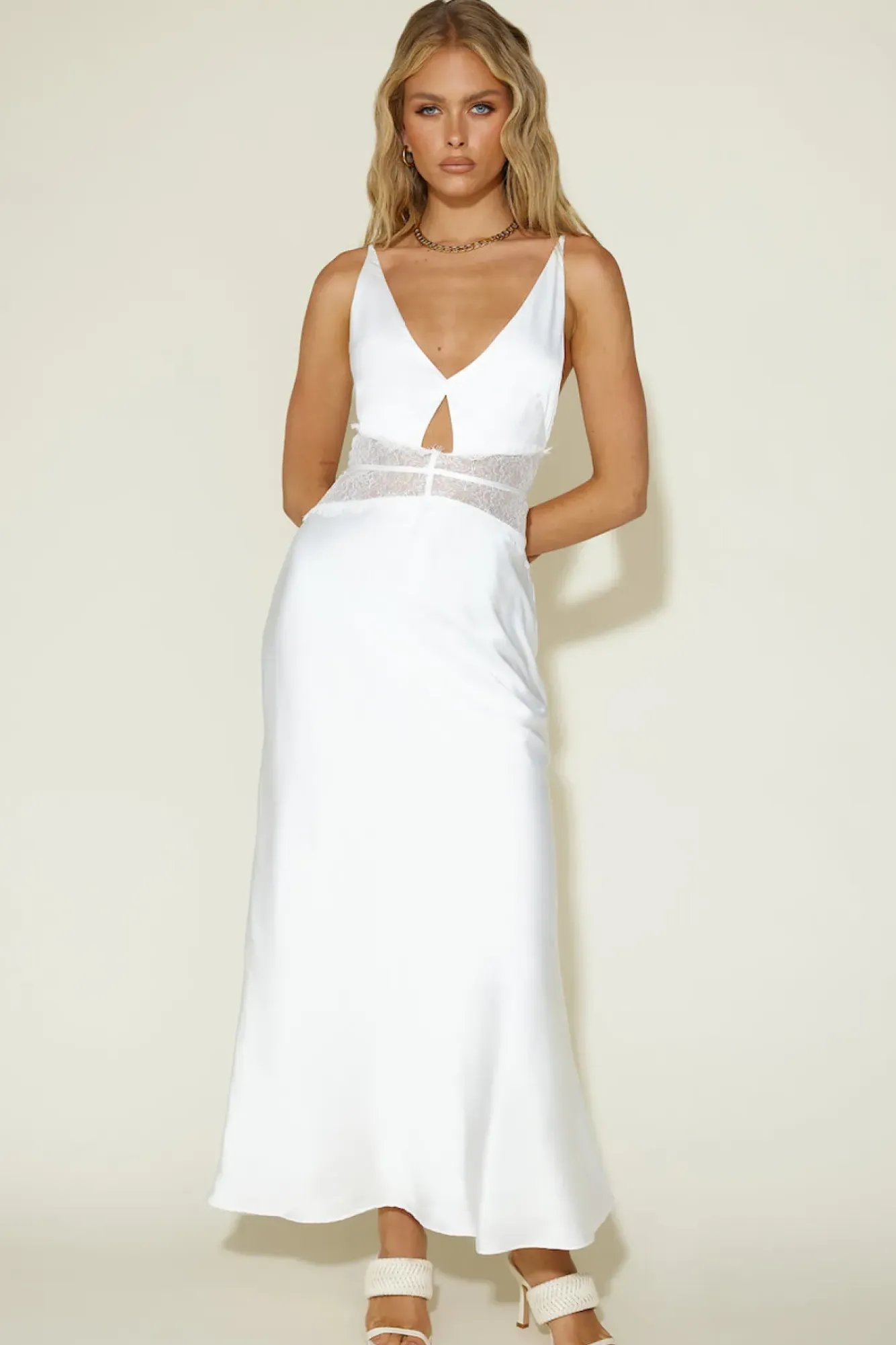 Formal Dresses|Cocktail Dresses>Hello Molly Priscilla Maxi Dress White