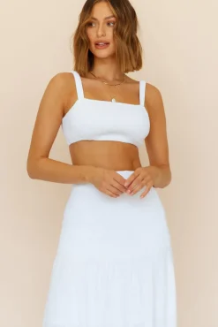 Cropped>Hello Molly Prosecco Summers Crop Top White