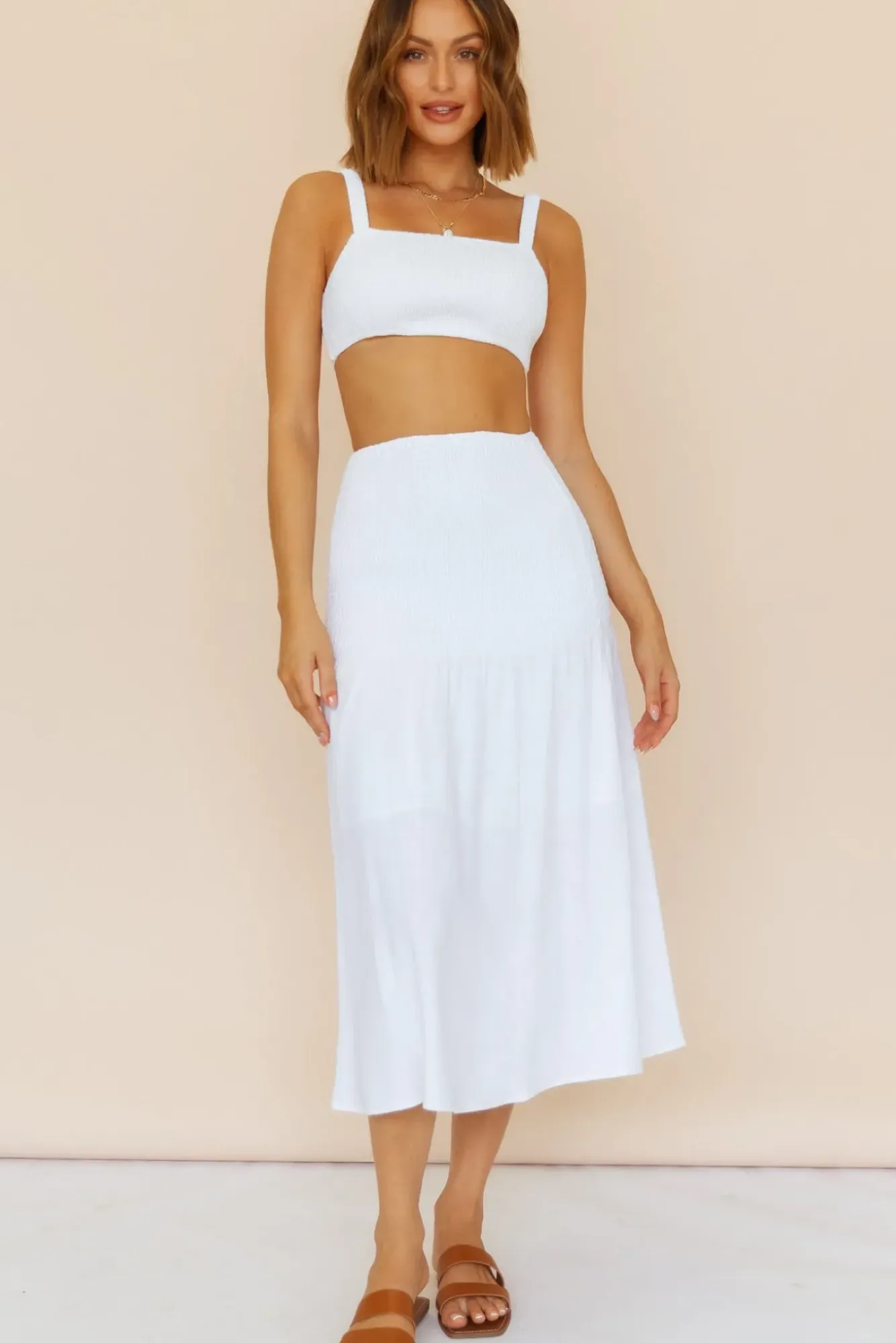 Cropped>Hello Molly Prosecco Summers Crop Top White