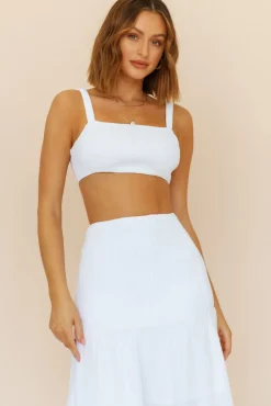Cropped>Hello Molly Prosecco Summers Crop Top White