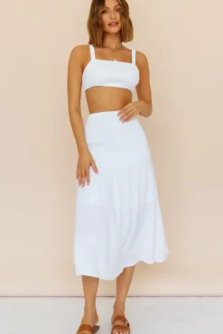 Cropped>Hello Molly Prosecco Summers Crop Top White
