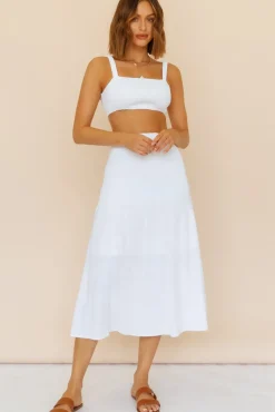 Cropped>Hello Molly Prosecco Summers Crop Top White