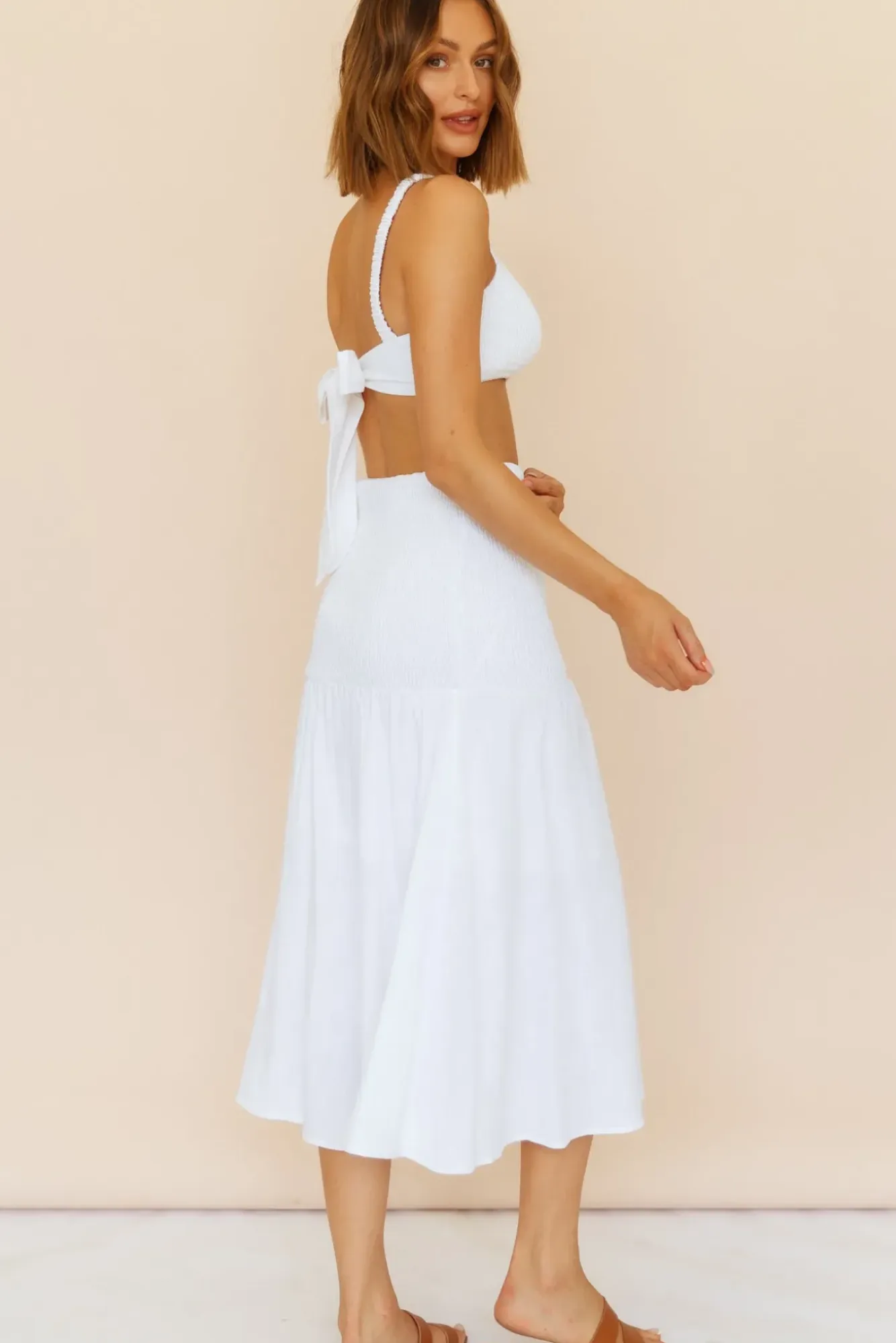 Cropped>Hello Molly Prosecco Summers Crop Top White