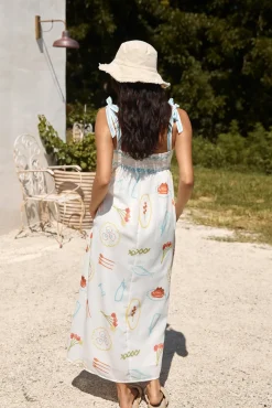 Vacation Dresses|Spring Break Dresses>Hello Molly Provence Escape Linen Maxi Dress Multi