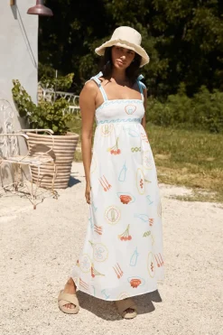 Vacation Dresses|Spring Break Dresses>Hello Molly Provence Escape Linen Maxi Dress Multi