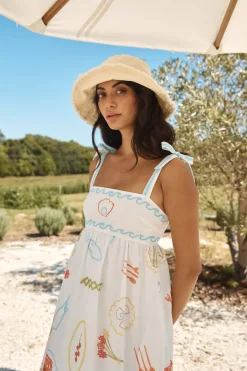 Vacation Dresses|Spring Break Dresses>Hello Molly Provence Escape Linen Maxi Dress Multi