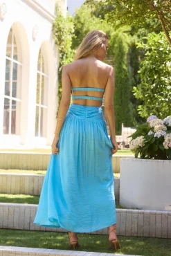 Vacation Dresses|Brunch Dresses>Hello Molly Pure Clarity Maxi Dress Blue
