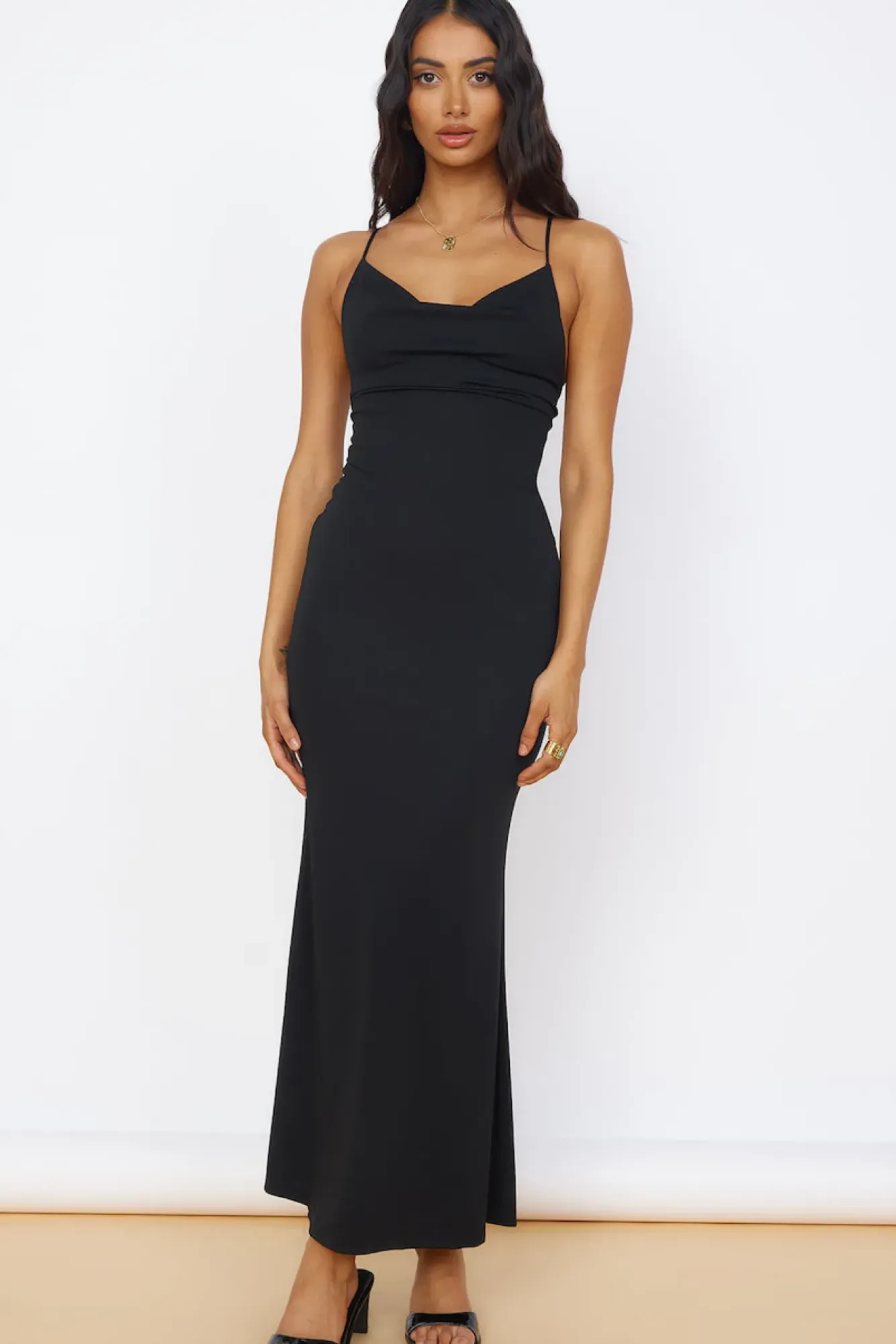 Formal Dresses|Cocktail Dresses>Hello Molly Pure Delight Maxi Dress Black