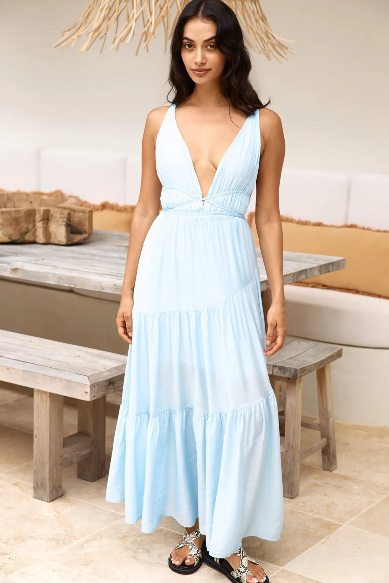 Vacation Dresses|Spring Break Dresses>Hello Molly Pure Delights Maxi Dress Blue