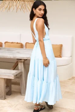 Vacation Dresses|Spring Break Dresses>Hello Molly Pure Delights Maxi Dress Blue