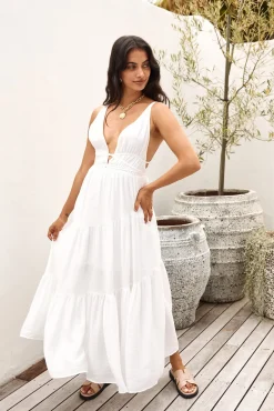 Vacation Dresses|Spring Break Dresses>Hello Molly Pure Delights Maxi Dress White