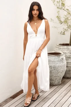 Vacation Dresses|Spring Break Dresses>Hello Molly Pure Delights Maxi Dress White