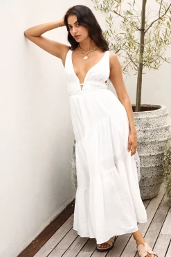 Vacation Dresses|Spring Break Dresses>Hello Molly Pure Delights Maxi Dress White
