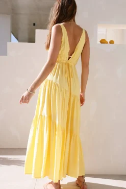 Vacation Dresses|Brunch Dresses>Hello Molly Pure Delights Maxi Dress Yellow