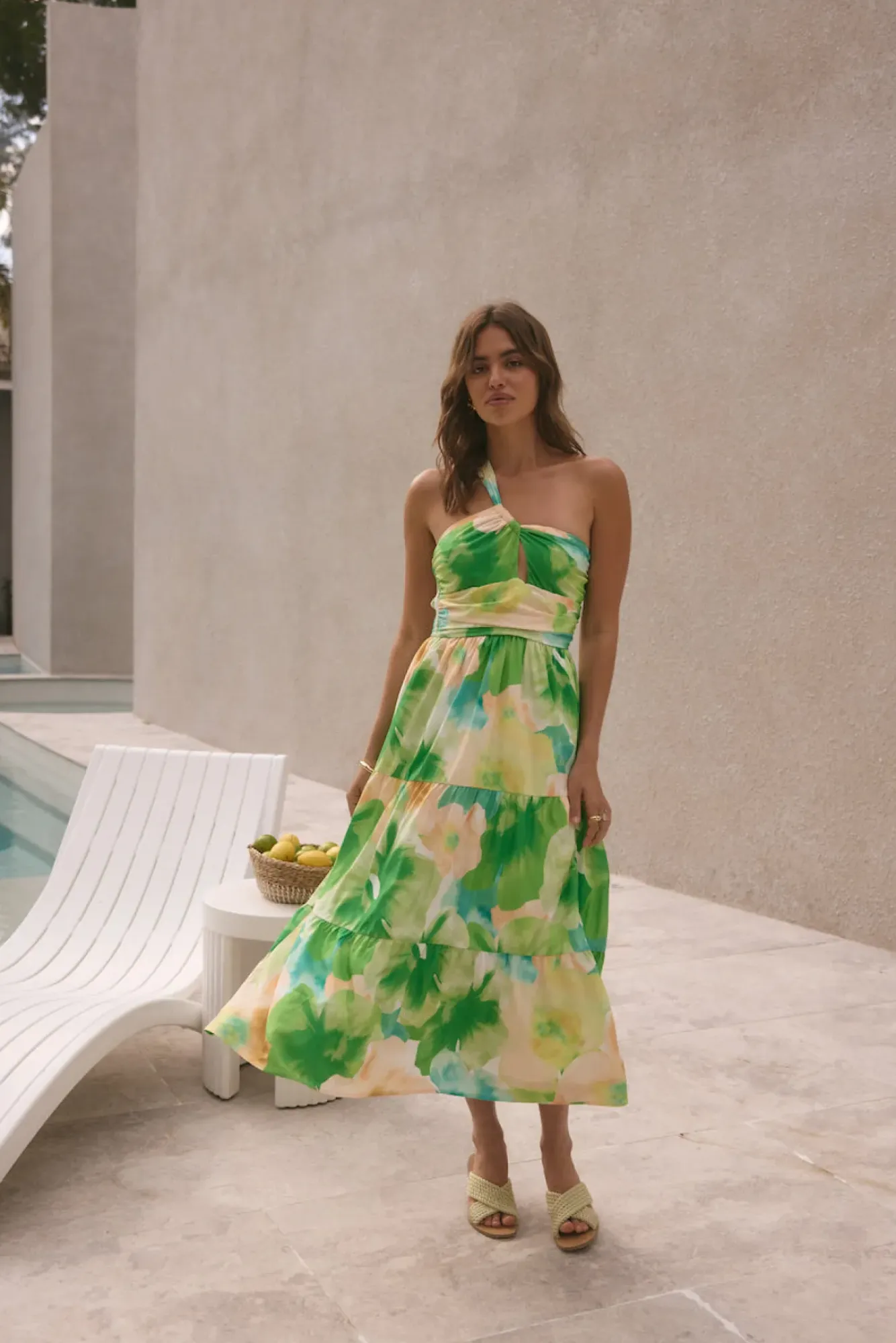 Vacation Dresses|Summer Dresses>Hello Molly Pure Satisfaction One Shoulder Maxi Dress Green