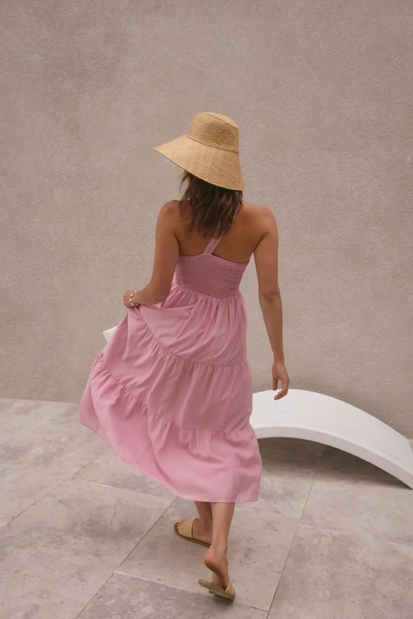 Vacation Dresses|Spring Break Dresses>Hello Molly Pure Satisfaction One Shoulder Maxi Dress Pink