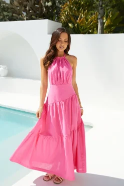 Wedding Guest Dresses|Cocktail Dresses>Hello Molly Radiant Petals Maxi Dress in Pink