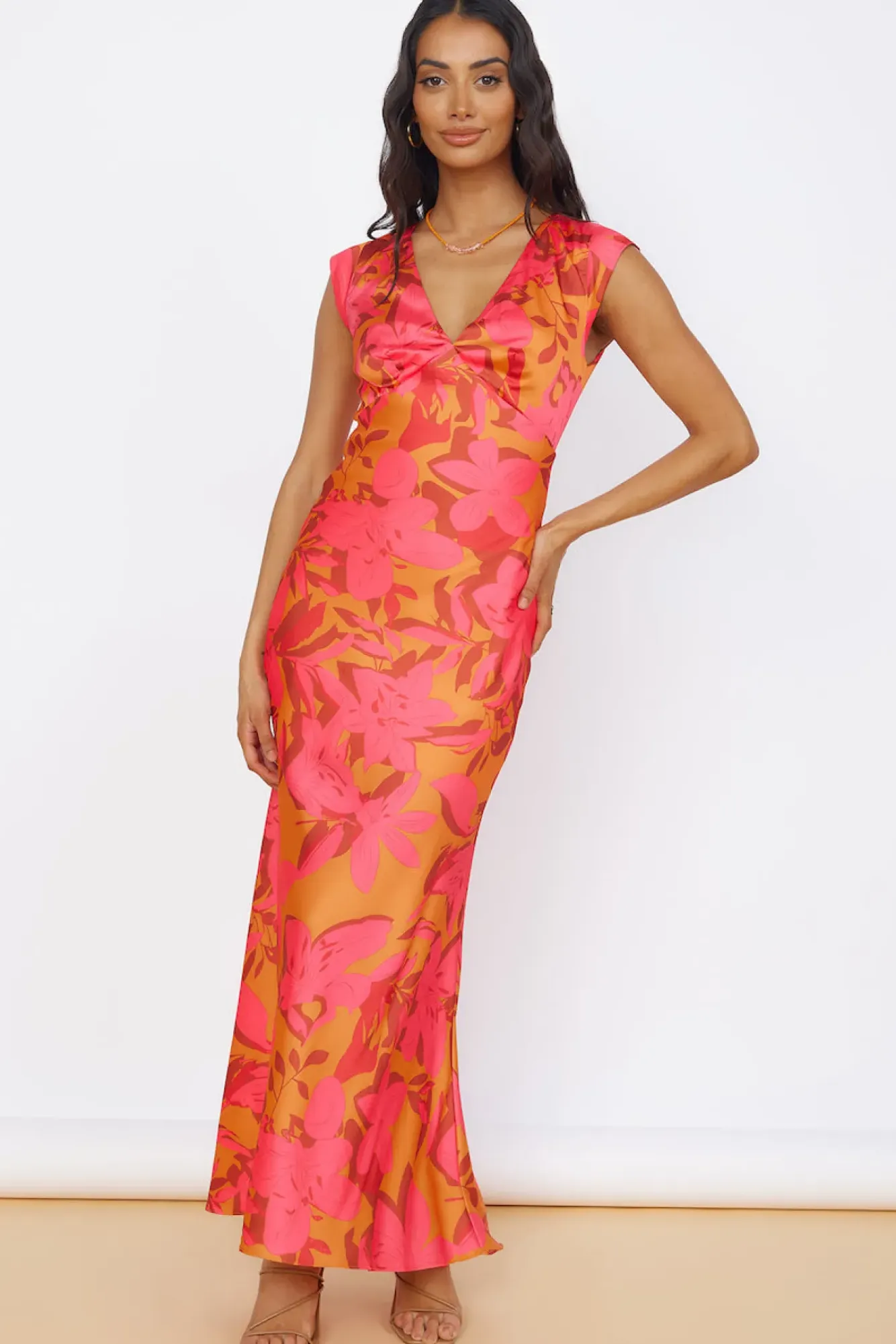 Vacation Dresses|Spring Break Dresses>Hello Molly Radiant Skies Maxi Dress Orange