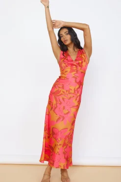 Vacation Dresses|Spring Break Dresses>Hello Molly Radiant Skies Maxi Dress Orange