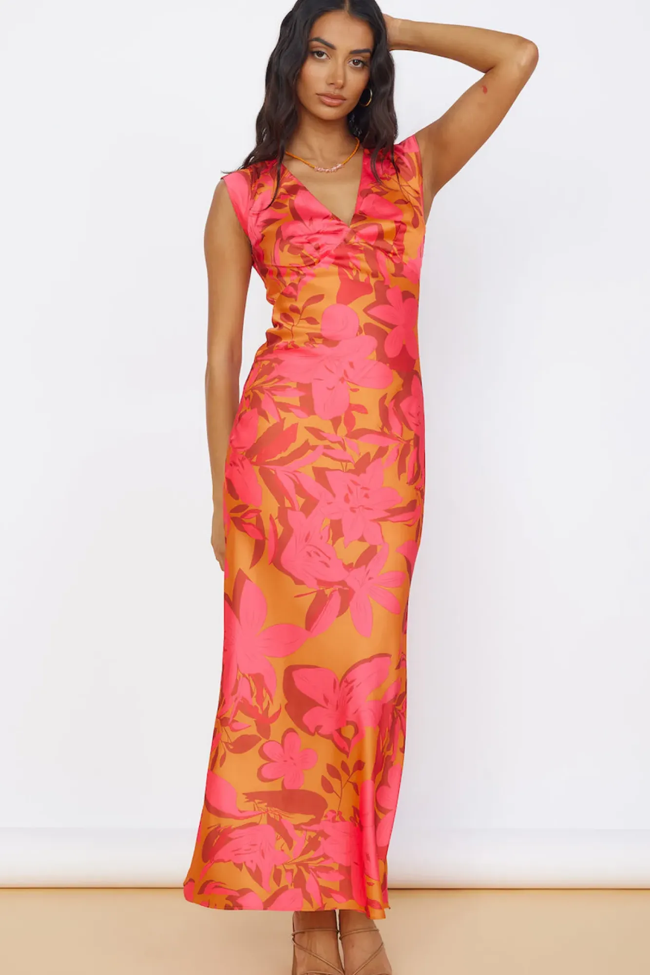 Vacation Dresses|Spring Break Dresses>Hello Molly Radiant Skies Maxi Dress Orange