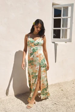 Vacation Dresses|Spring Break Dresses>Hello Molly Rainforest Glow Maxi Dress Green