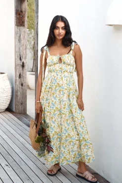 Spring Break Dresses|Brunch Dresses>Hello Molly Rainforest Wander Maxi Dress Green