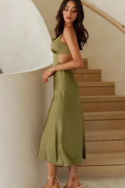 Wedding Guest Dresses|Formal Dresses>Hello Molly Raise A Toast Maxi Dress Olive